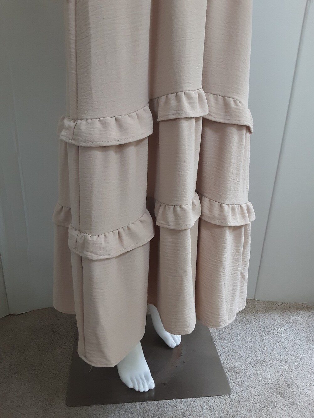 WALLFLOWER Mocha Tiered Boho Peasant Maxi Dress Sz M - Picture 3 of 7
